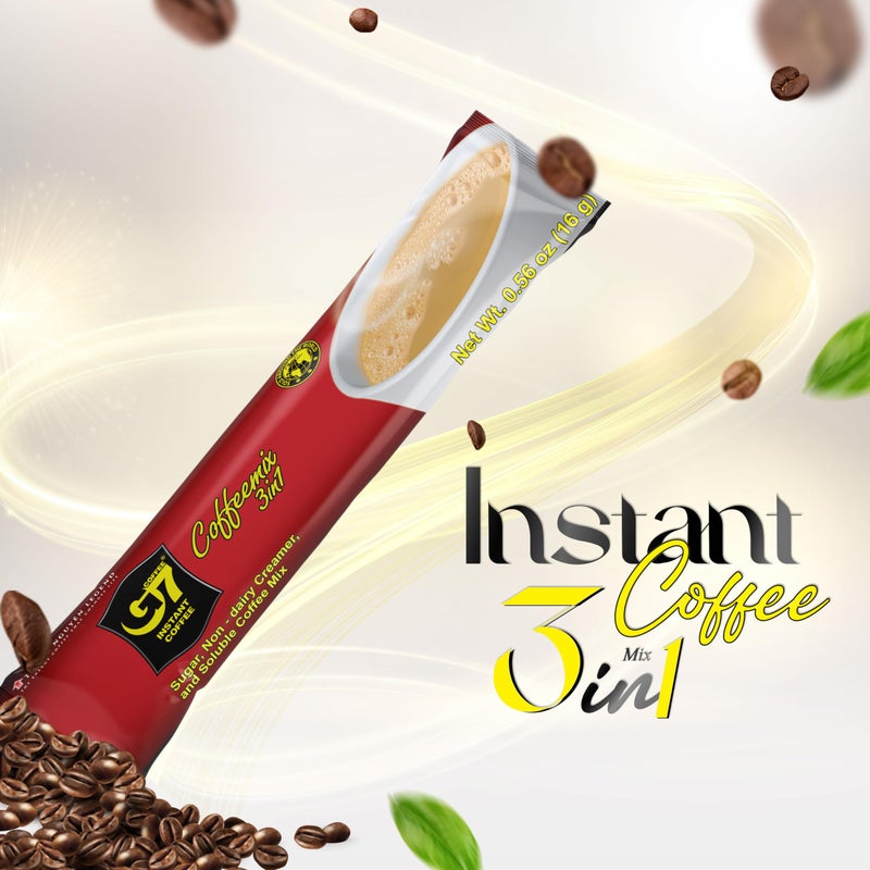 Trung Nguyen G7 Instant Coffee - 3-in-1 with NANO+ Technology, Roasted Ground Blend, Non-dairy Creamer & Sugar (100 Sticks) - Image 4